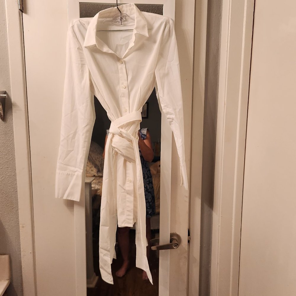 J Jill Cotton Hip-length Blouse with Attached Sash